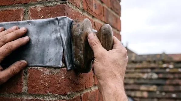 Installing new flashing where a chimney meets a slate roof in Bexley